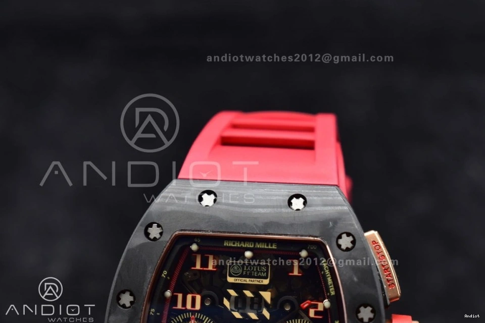 Best NTPT Rubber on Dial A7750 Chrono Edition Crystal V2 RM011 Strap Lotus KVF Red 1:1 1130